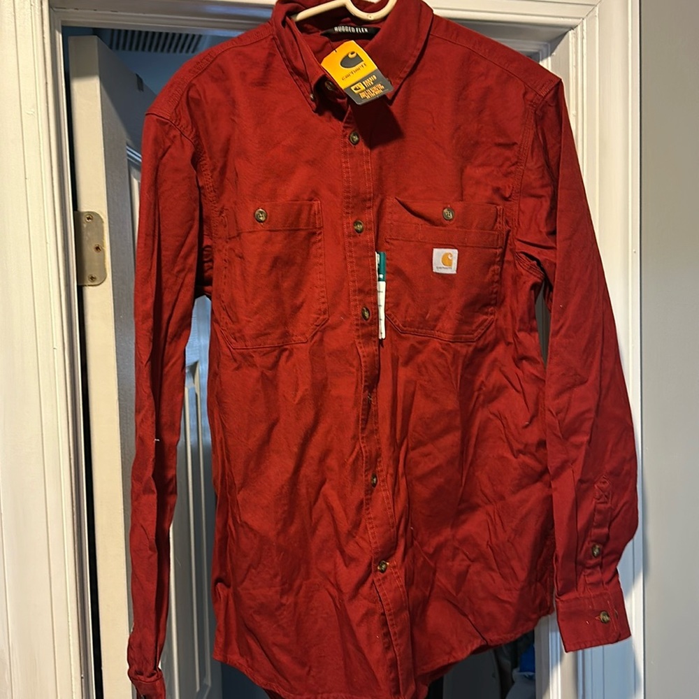 Carhartt Rugged Flex relaxed fit midweight canvas long sleeve shirt nwt mens